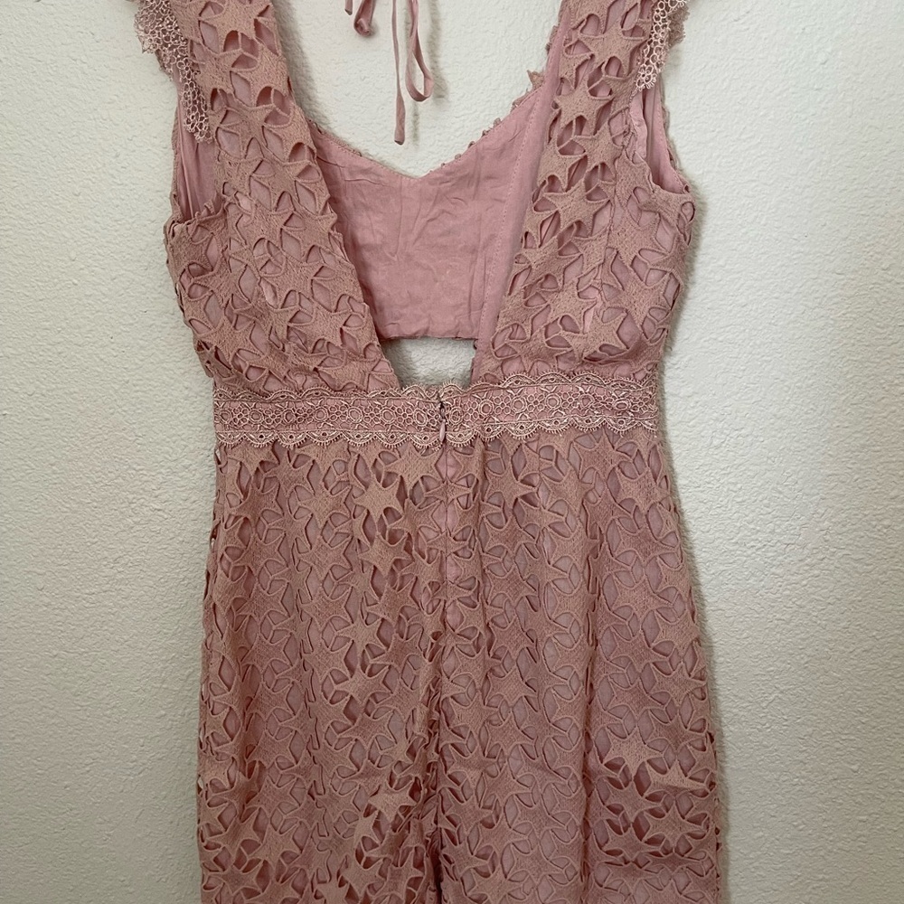 Aperol Sunset Cut Out Lace Mini Dress size M - Picture 9 of 13